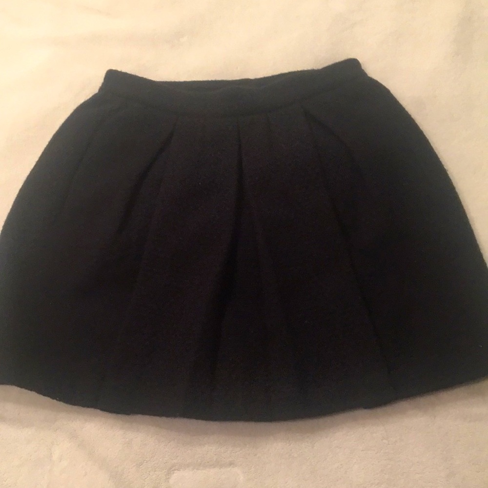 Joie black wool pleated textured miniskirt size 0